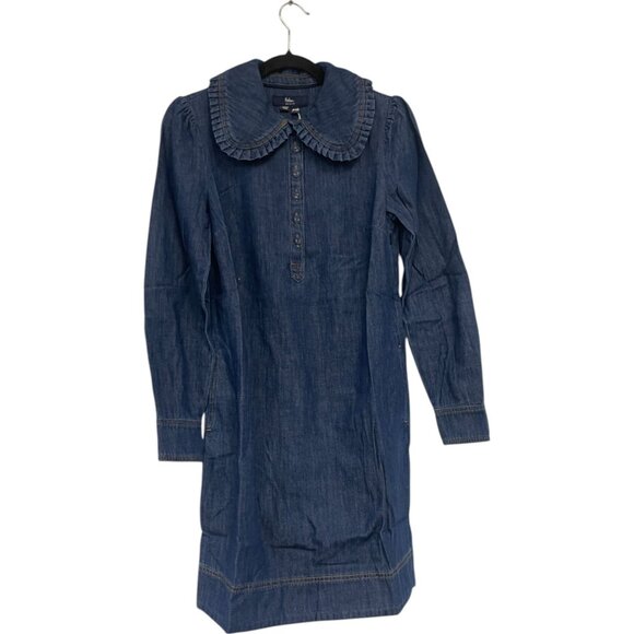 Boden Womens Shirt Dress UK 10 US 6 Blue Denim Long Sleeve Cottagecore D0029 NWT - Picture 1 of 9
